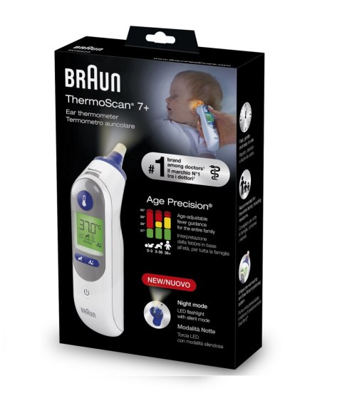 Braun IRT6525 Thermoscan 7+ z trybem nocnym Termometr do ucha