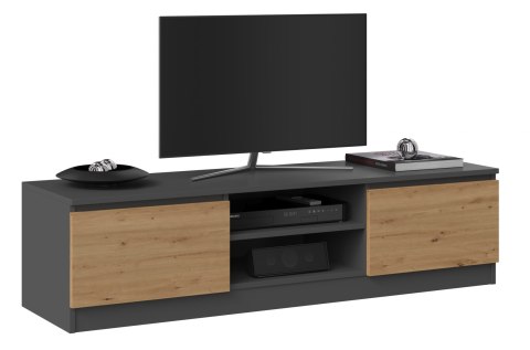 Szafka RTV Komoda Pod Telewizor Stolik Półka Antracyt Artisan Lilia 140 cm