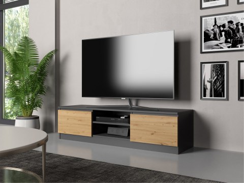Szafka RTV Komoda Pod Telewizor Stolik Półka Antracyt Artisan Lilia 140 cm