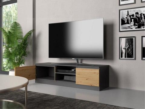 Szafka RTV Komoda Pod Telewizor Stolik Półka Antracyt Artisan Lilia 140 cm