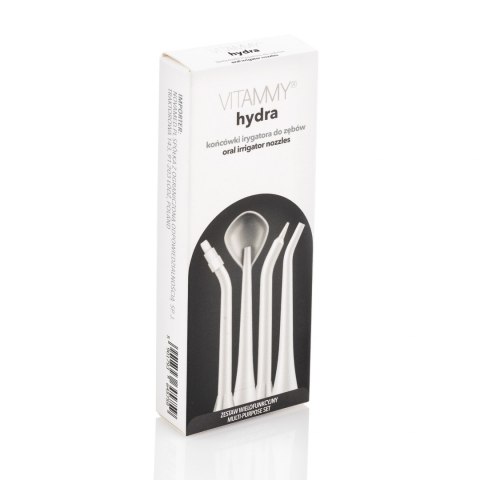 Zestaw wielofunkcyjnych końcówek do irygatora VITAMMY HYDRA - biały 4 szt. Końcówki do irygatora białe 4 sztuki