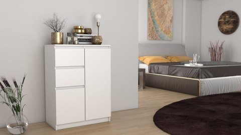 Komoda Biała z Szufladami Szafka Do Salonu Sypialni 40x70x97 cm Lilia 2D2S