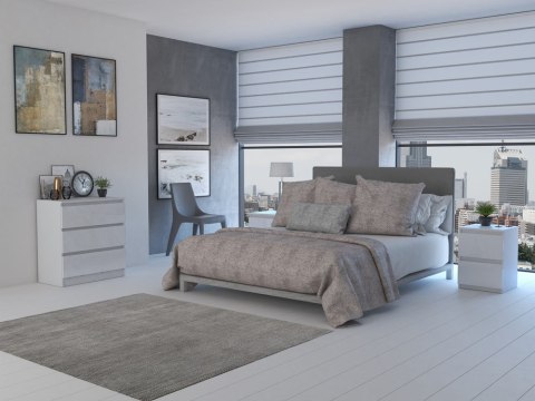 Komoda z 3 szufladami Lilia 70 cm Duża Do Salonu Pojemna Biała Połysk