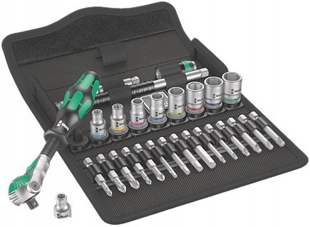WERA ZESTAW KLUCZY NASADOWYCH Z GRZECHOTKĄ ZYKLOP SPEED 1/4'' WERA