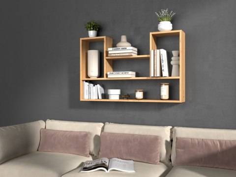 Regał Wiszący Do Salonu Na Książki Półka Ścienna Artisan 100x60x16 Diego 7P