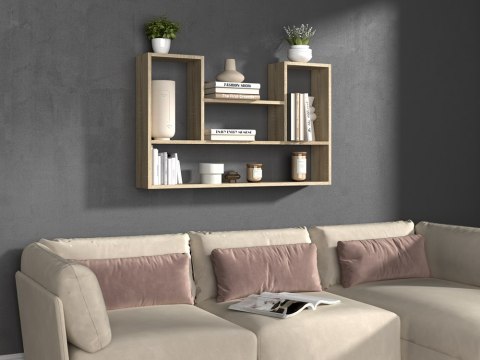 Regał Wiszący Do Salonu Na Książki Półka Ścienna Sonoma 100x60x16 Diego 7P
