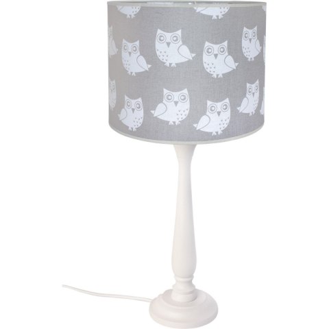 LAMPA STOŁOWA BIURKOWA BERTA 50 CM SOWA SZARY E27
