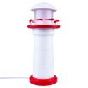 LAMPA STOŁOWA LATARNIA - BIAŁO-CZERWONA