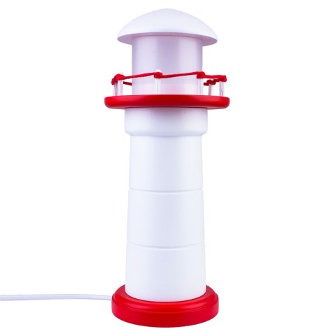 LAMPA STOŁOWA LATARNIA - BIAŁO-CZERWONA