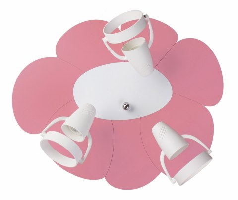 LAMPA SUFITOWA PLAFON PŁATEK RÓŻOWO-BIAŁY 3PŁ.