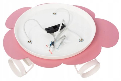 LAMPA SUFITOWA PLAFON PŁATEK RÓŻOWO-BIAŁY 3PŁ.