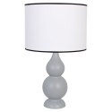 LAMPA STOŁOWA SHISHA SZARA - ABAŻUR CZARNĄ LAMÓWKĄ