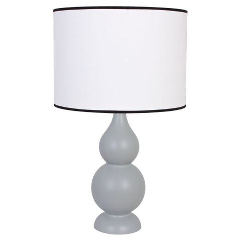 LAMPA STOŁOWA SHISHA SZARA - ABAŻUR CZARNĄ LAMÓWKĄ