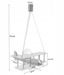 Lampa Wisząca Samolot Szary Naturalny E27 Sufitowa Drewniana dla Dziecka