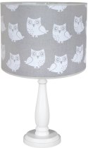 LAMPA STOŁOWA TINA2 41CM SOWA SZARY E27 DZIECIĘCY POKÓJ