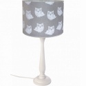 LAMPA STOŁOWA BIURKOWA BERTA 50 CM SOWA SZARY E27