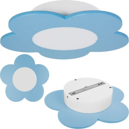 LAMPA SUFITOWA PLAFON FIORE LED DREWNO BŁĘKITNY