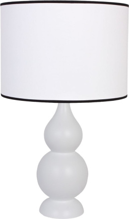 LAMPA STOŁOWA SHISHA BIAŁA ABAŻUR Z CZARNĄ LAMÓWKĄ