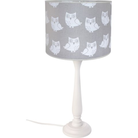 LAMPA STOŁOWA BIURKOWA BERTA 50 CM SOWA SZARY E27