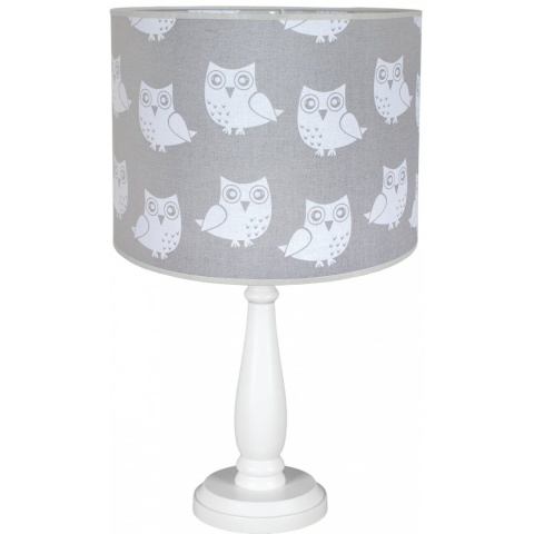 LAMPA STOŁOWA TINA2 41CM SOWA SZARY E27 DZIECIĘCY POKÓJ