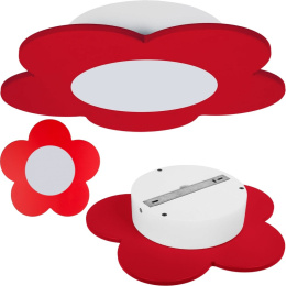 LAMPA SUFITOWA PLAFON FIORE LED DREWNO CZERWONY