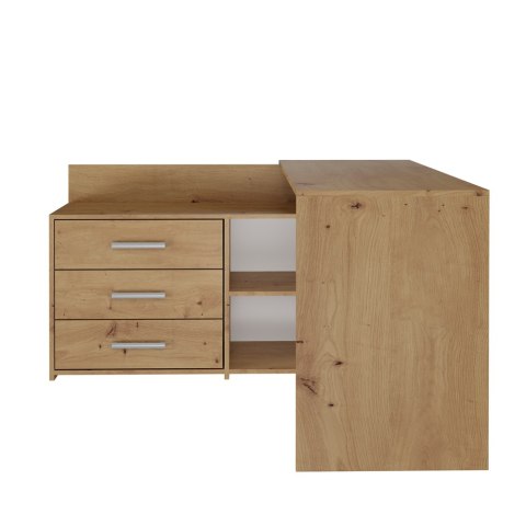 Biurko Narożne Komputerowe 120 cm 3 Szuflady Szkolne Solidne Daniel Artisan
