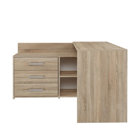 Biurko Narożne Komputerowe 120 cm 3 Szuflady Szkolne Solidne Daniel Sonoma