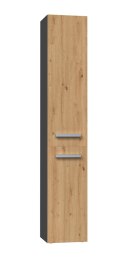 Szafka Łazienkowa Stojąca Słupek Antracyt Artisan z Koszem 31 cm Lena IV