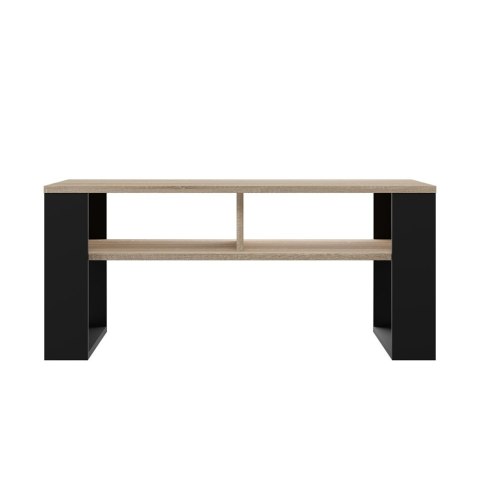 Stolik Kawowy Ława Do Salonu z Półką 90x58x50 Sonoma Czarny Montana 2BP