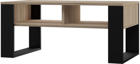 Stolik Kawowy Ława Do Salonu z Półką 90x58x50 Sonoma Czarny Montana 2BP