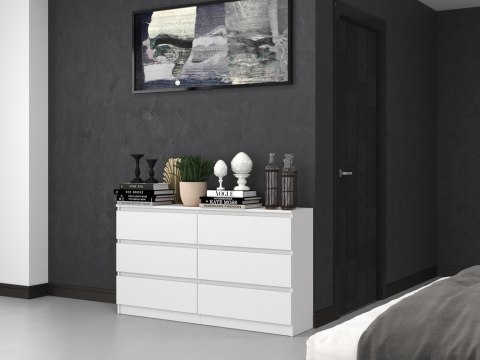 Komoda z szufladami Lilia L6 140 cm Duża Do Salonu Pojemna Biała Mat