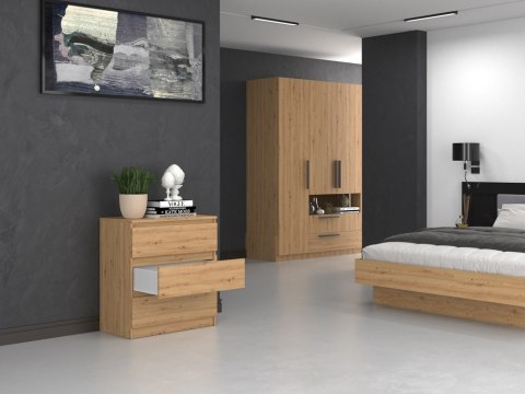 Komoda z 3 szufladami Lilia 70 cm Duża Do Salonu Pojemna Dąb Artisan
