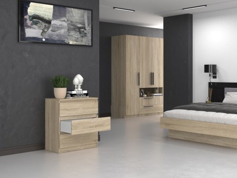 Komoda z 3 szufladami Lilia 70 cm Duża Do Salonu Pojemna Dąb Sonoma