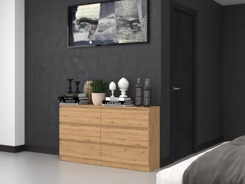 Komoda z szufladami Lilia L6 140 cm Duża Do Salonu Pojemna Dąb Artisan
