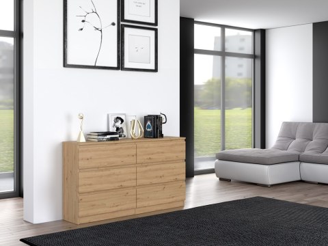 Komoda z szufladami Lilia L6 140 cm Duża Do Salonu Pojemna Dąb Artisan