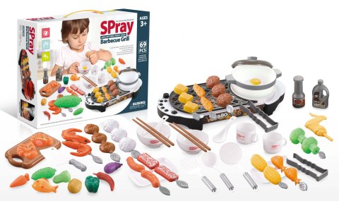 MINI KUCHNIA GRILL AKCESORIA DO KUCHNI DLA DZIECI 69 EL DŹWIĘK ŚWIATŁO