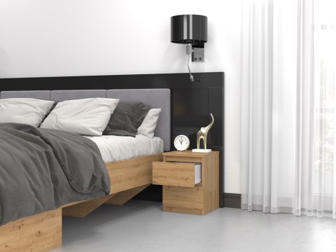 Szafka Nocna Stolik Nocny 2 Szuflady 30 cm Do Sypialni Dąb Artisan Lilia L2