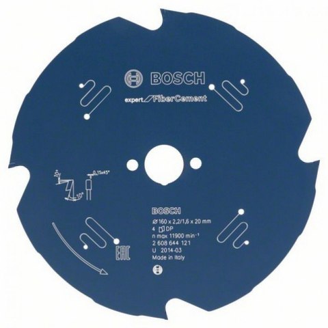 BOSCH TARCZA PILARSKA EXPERT FOR CEMENT 160X20X2.2MM 4T