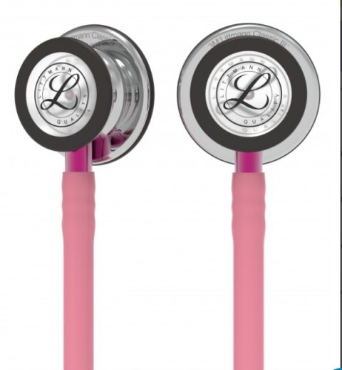 Stetoskop Littmann Classic III 5962 Stetoskop Littmann Classic III, Mirror-Finish, przewód różowy, trzonek różowy, lira smoke