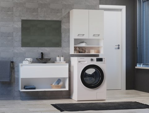 Szafka Łazienkowa Wisząca Nad Pralkę LAPO MINORDK Biała Matowa 64cm 4xPółka