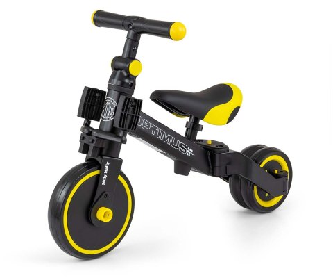 ROWEREK TRÓJKOŁOWY BIEGOWY Z PEDAŁAMI 3W1 OPTIMUS BLACK PIANKOWE KOŁA 12m+