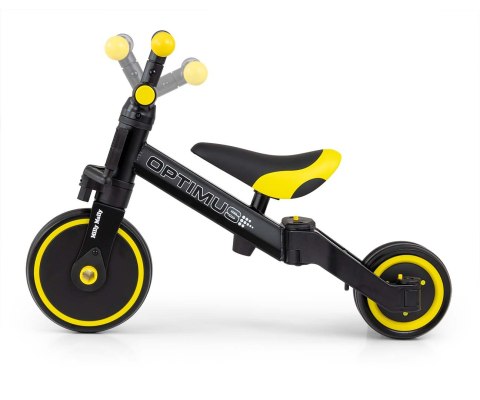 ROWEREK TRÓJKOŁOWY BIEGOWY Z PEDAŁAMI 3W1 OPTIMUS BLACK PIANKOWE KOŁA 12m+