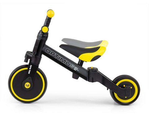 ROWEREK TRÓJKOŁOWY BIEGOWY Z PEDAŁAMI 3W1 OPTIMUS BLACK PIANKOWE KOŁA 12m+