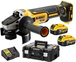 SZLIFIERKA KĄTOWA AKUMULATOROWA 125 MM XR 2*5,0AH DEWALT DCG405P2
