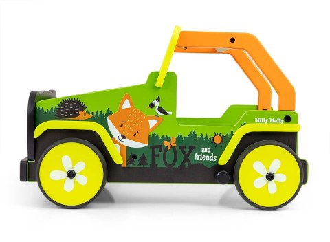 Chodzik - Pchacz dla Dzieci Auto Drewniany Explorer Lisek + hamulec