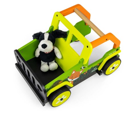 Chodzik - Pchacz dla Dzieci Auto Drewniany Explorer Lisek + hamulec