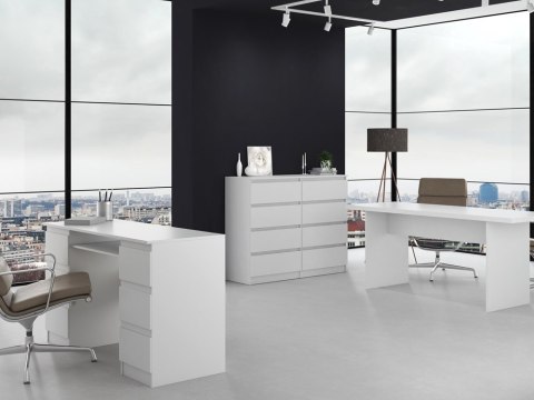 Komoda z szufladami Lilia L8 120 cm Duża Do Salonu Pojemna Biała Mat