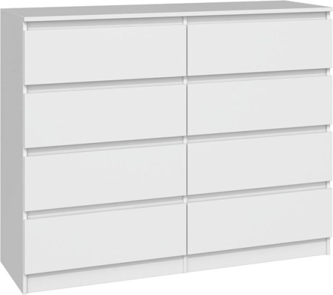 Komoda z szufladami Lilia L8 120 cm Duża Do Salonu Pojemna Biała Mat