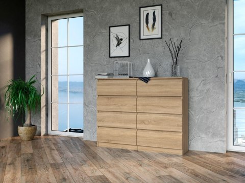 Komoda z szufladami Lilia L8 120 cm Duża Do Salonu Pojemna Dąb Sonoma