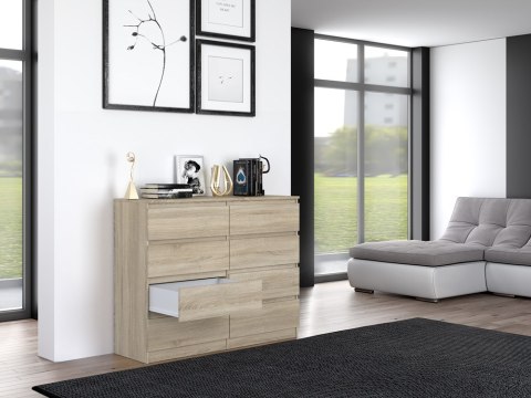 Komoda z szufladami Lilia L8 120 cm Duża Do Salonu Pojemna Dąb Sonoma